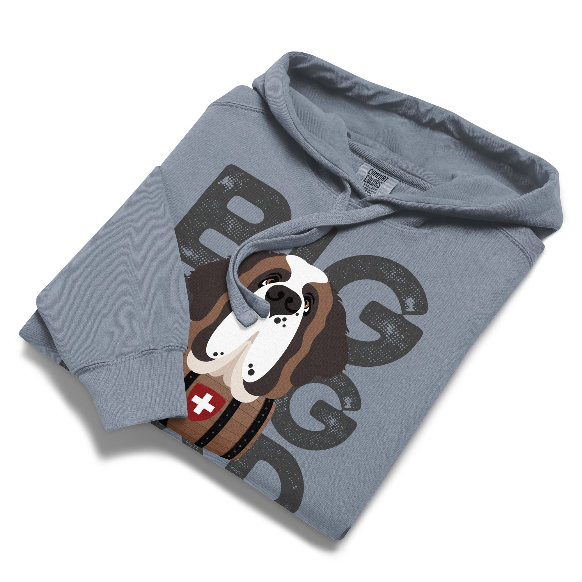 Big Dog Dad Saint Bernard Barrel Comfort Colors® Hoodie - Dark Grey - Lucy + Norman