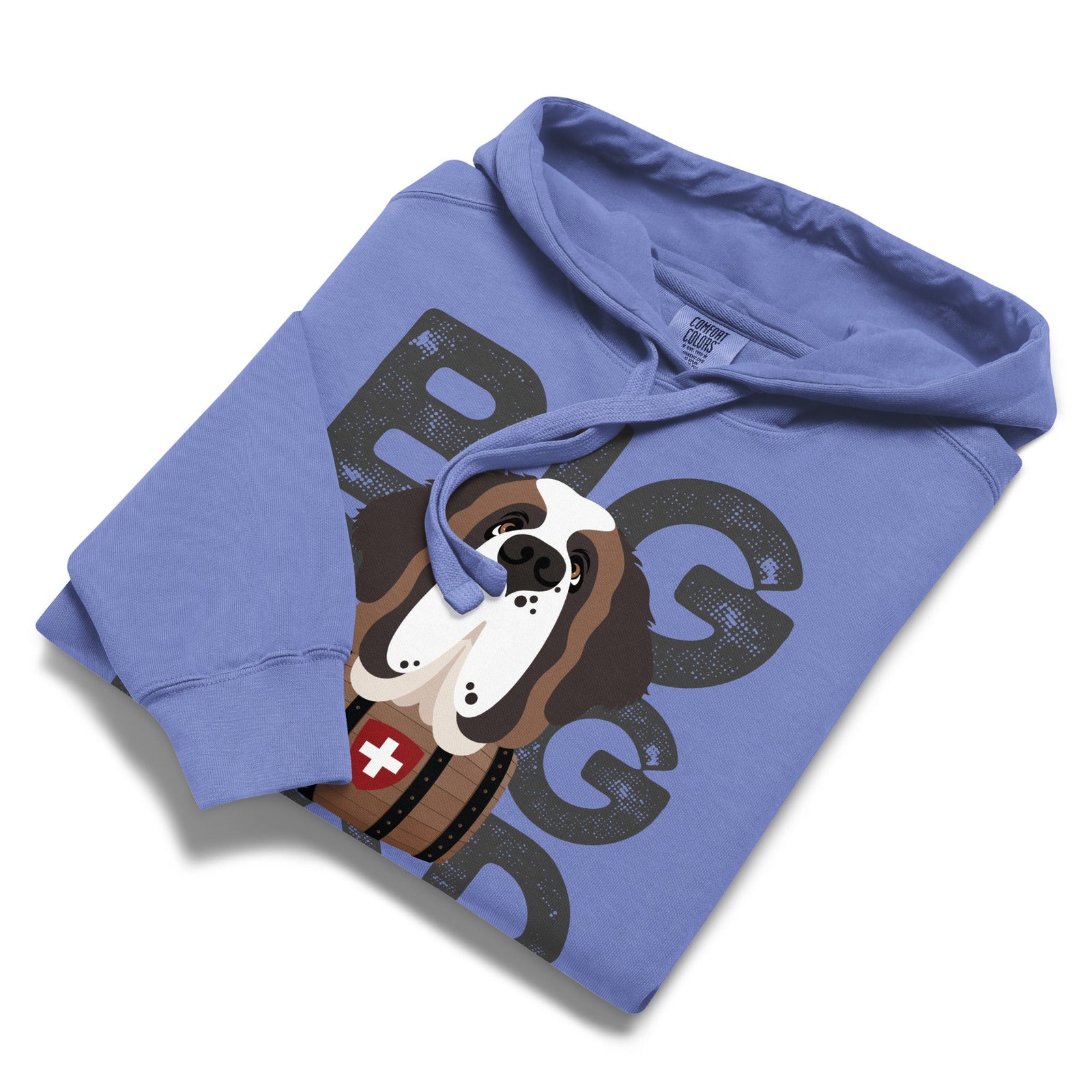 Big Dog Dad Saint Bernard Barrel Comfort Colors® Hoodie - Dark Grey - Lucy + Norman