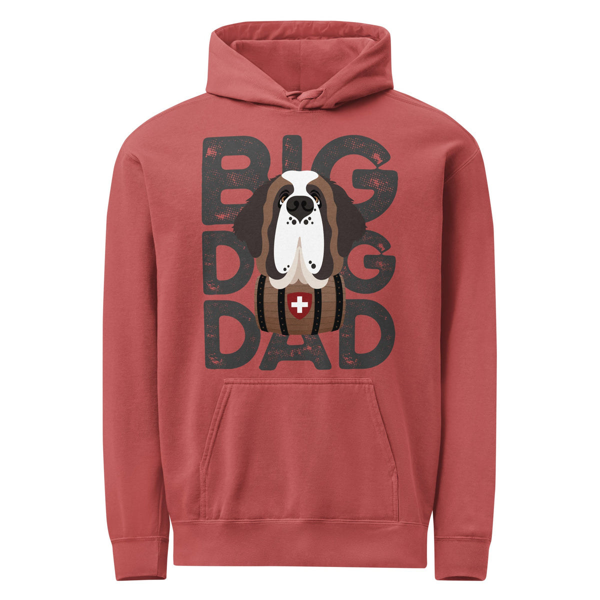 Big Dog Dad Saint Bernard Barrel Comfort Colors® Hoodie - Dark Grey - Lucy + Norman