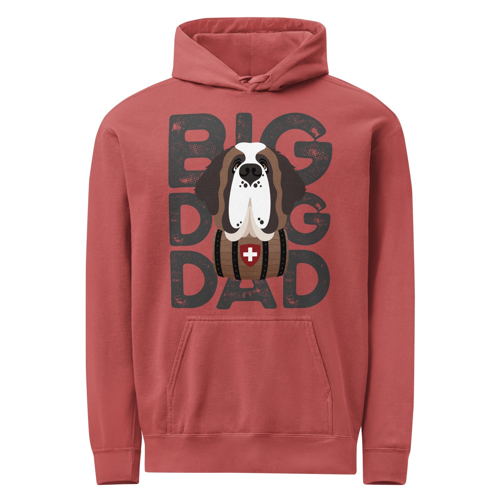 Big Dog Dad Saint Bernard Barrel Comfort Colors® Hoodie - Dark Grey - Lucy + Norman