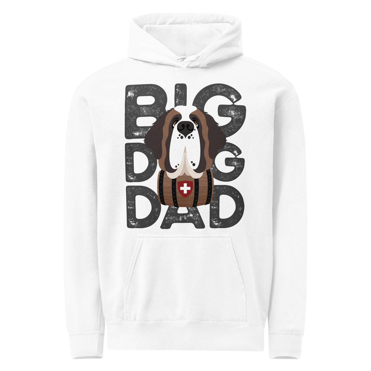 Big Dog Dad Saint Bernard Barrel Comfort Colors® Hoodie - Dark Grey - Lucy + Norman