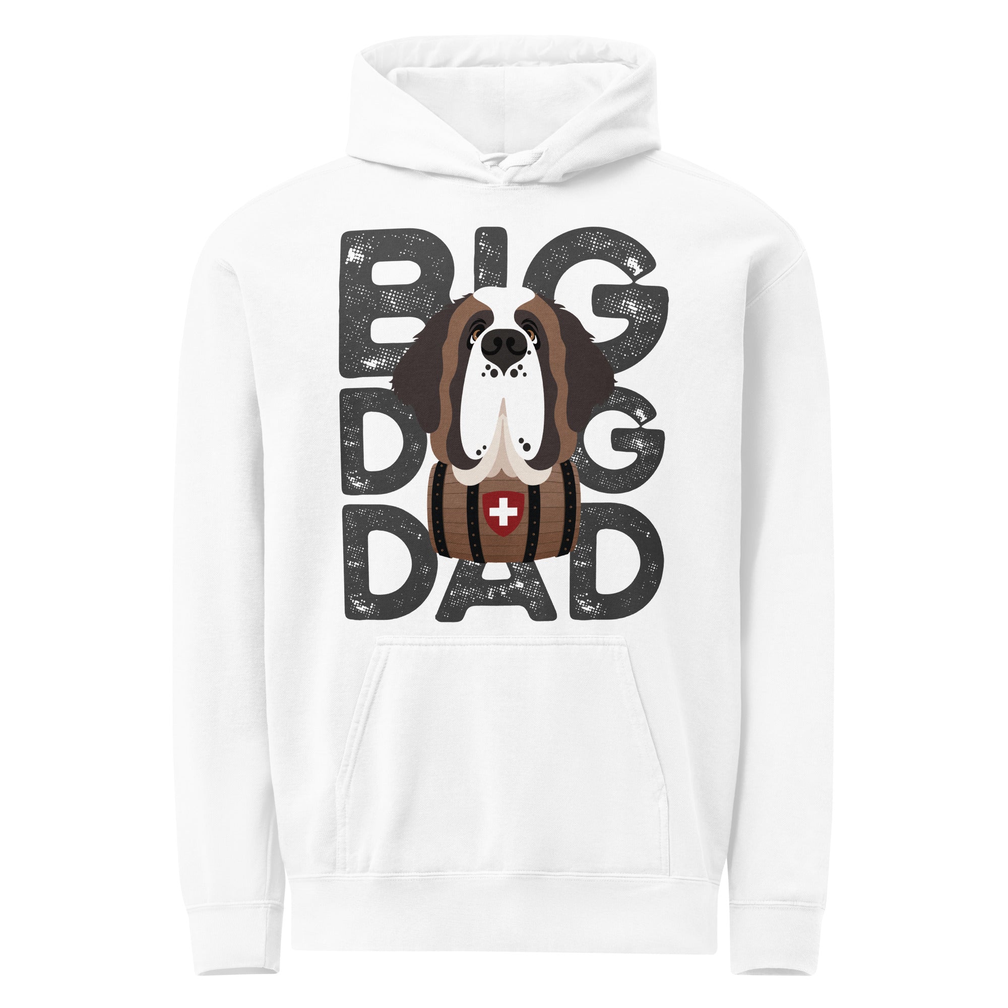 Big Dog Dad Saint Bernard Barrel Comfort Colors® Hoodie - Dark Grey - Lucy + Norman