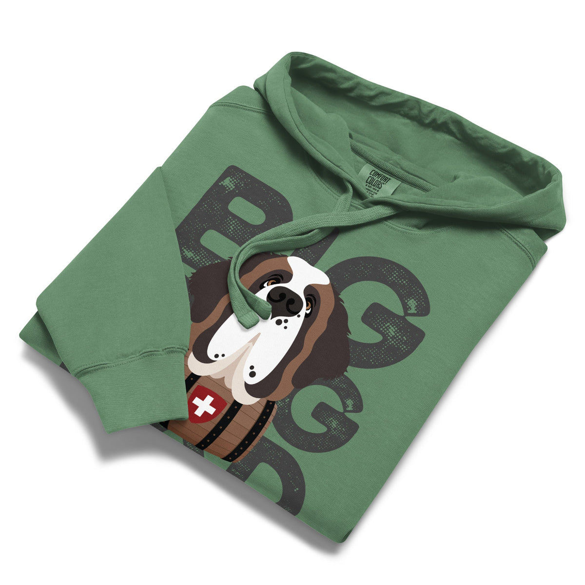 Big Dog Dad Saint Bernard Barrel Comfort Colors® Hoodie - Dark Grey - Lucy + Norman