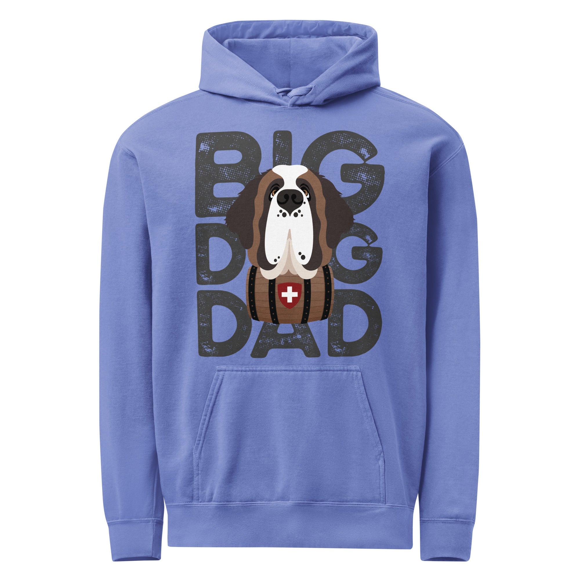 Big Dog Dad Saint Bernard Barrel Comfort Colors® Hoodie - Dark Grey - Lucy + Norman