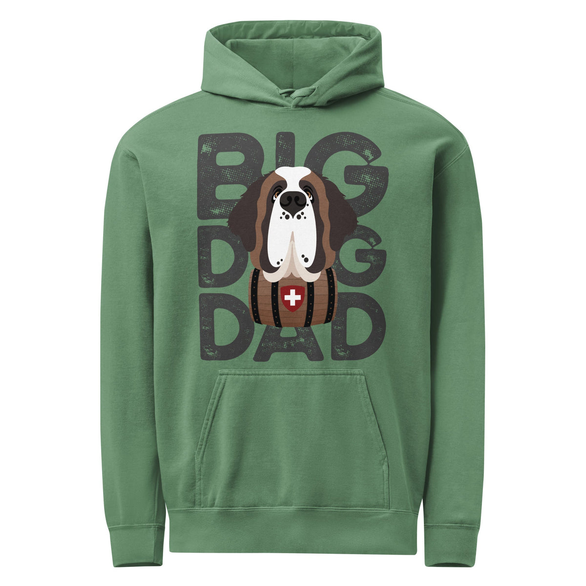 Big Dog Dad Saint Bernard Barrel Comfort Colors® Hoodie - Dark Grey - Lucy + Norman