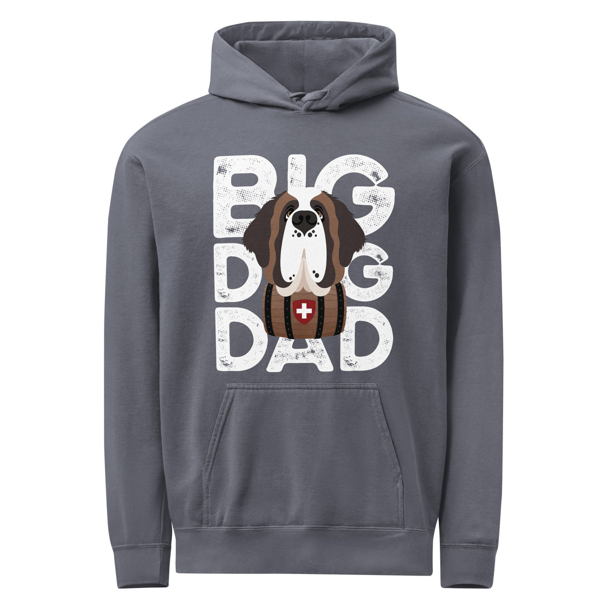 Big Dog Dad Saint Bernard Barrel Comfort Colors® Hoodie - Halftone - Lucy + Norman