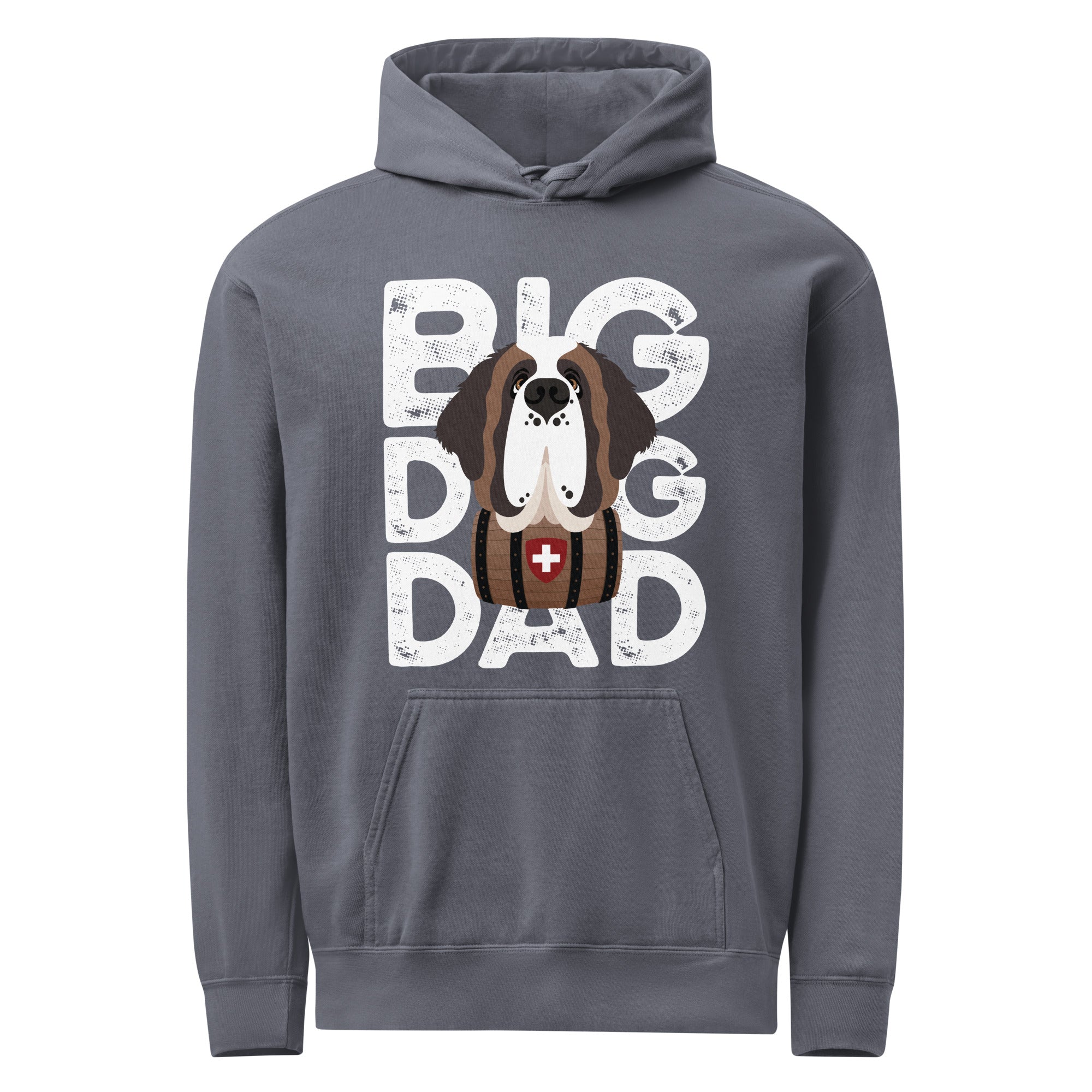 Big Dog Dad Saint Bernard Barrel Comfort Colors® Hoodie - Halftone - Lucy + Norman