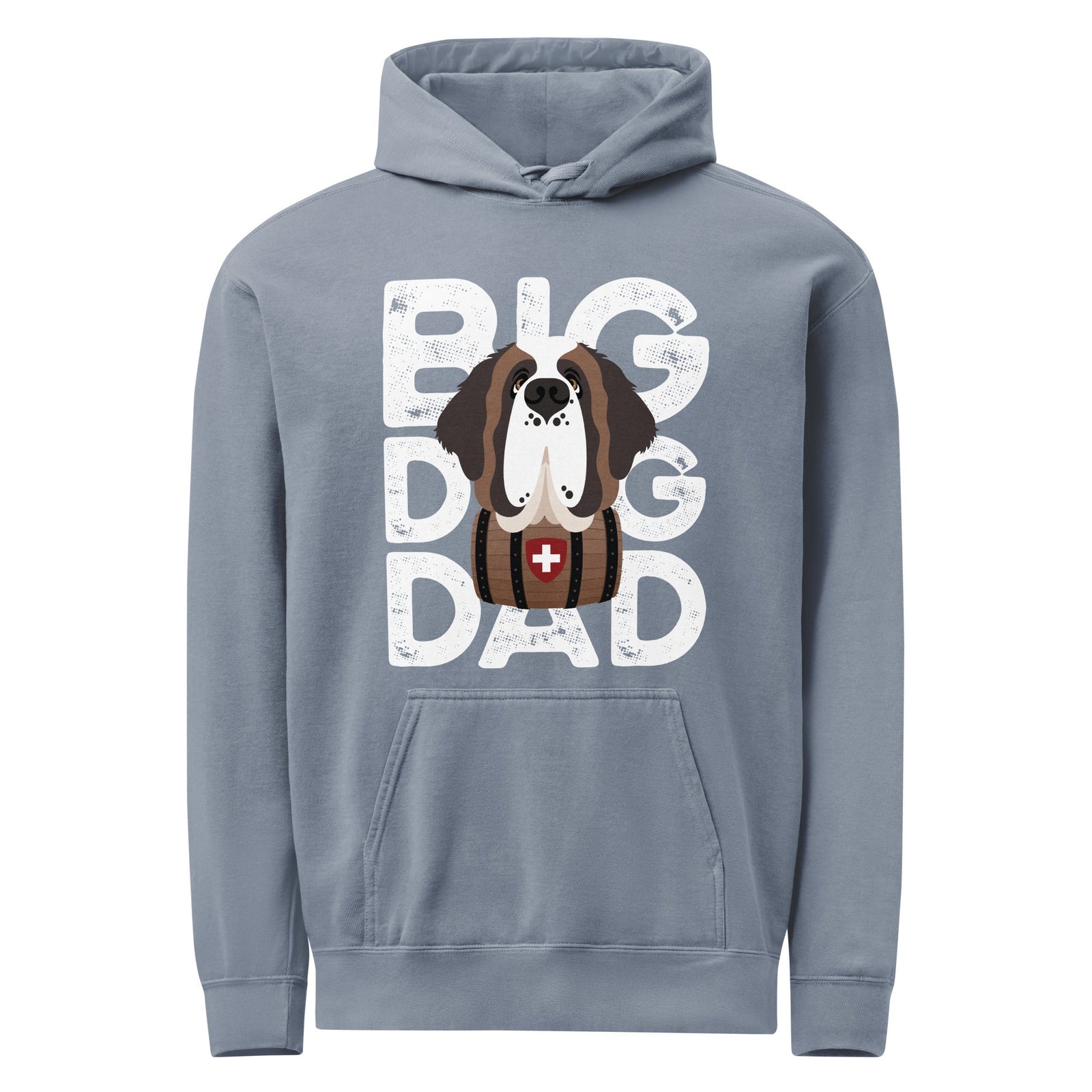 Big Dog Dad Saint Bernard Barrel Comfort Colors® Hoodie - Halftone - Lucy + Norman