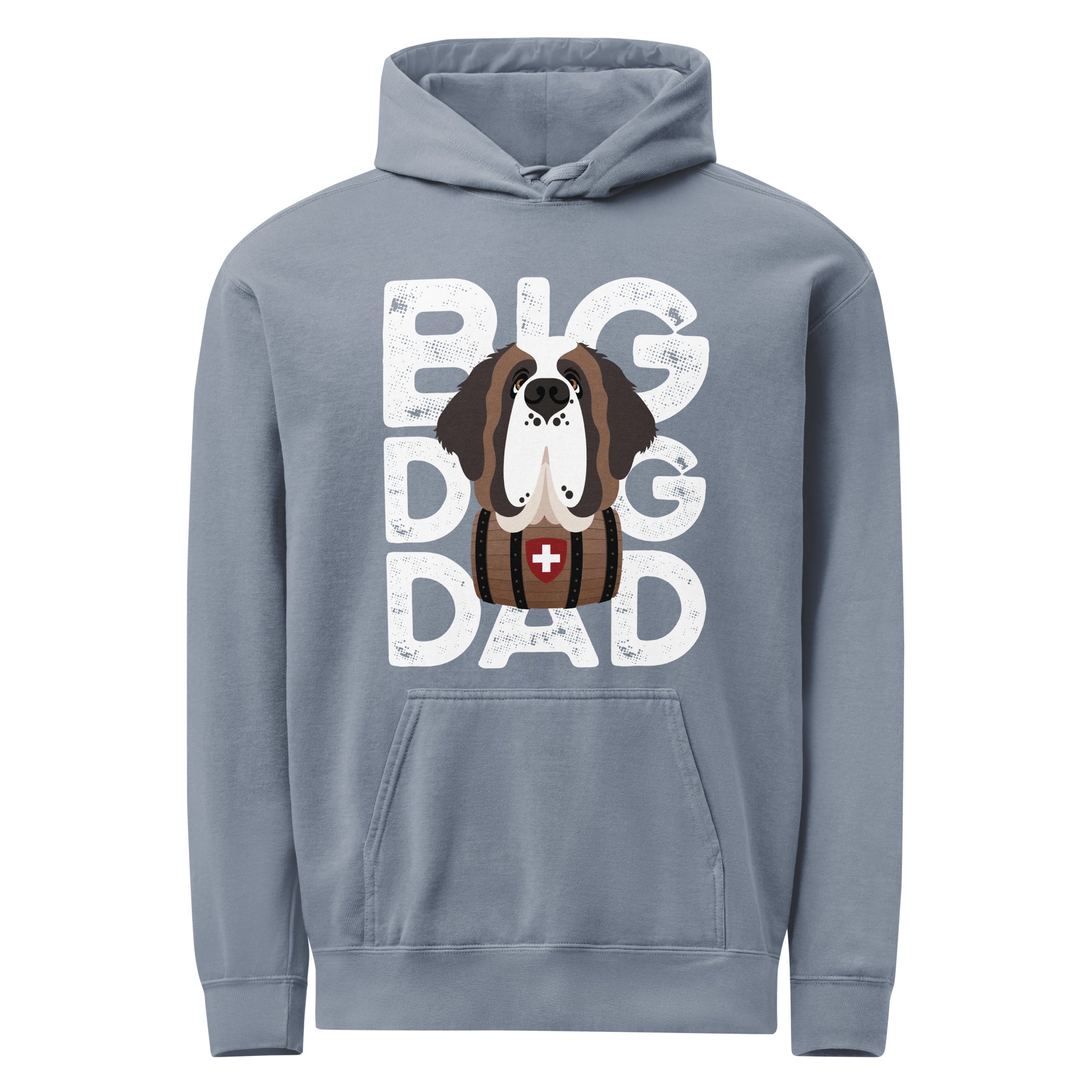 Big Dog Dad Saint Bernard Barrel Comfort Colors® Hoodie - Halftone - Lucy + Norman