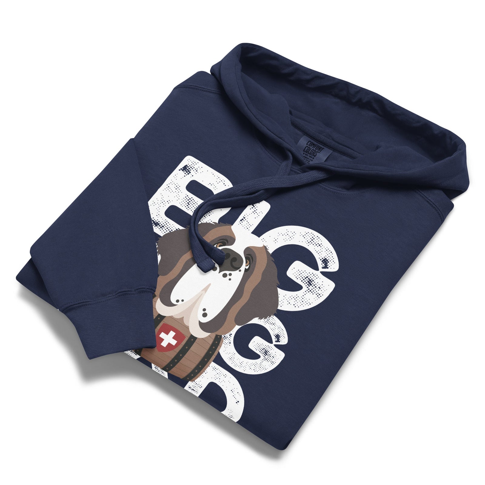 Big Dog Dad Saint Bernard Barrel Comfort Colors® Hoodie - Halftone - Lucy + Norman