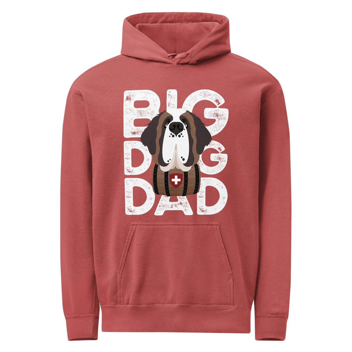 Big Dog Dad Saint Bernard Barrel Comfort Colors® Hoodie - Halftone - Lucy + Norman