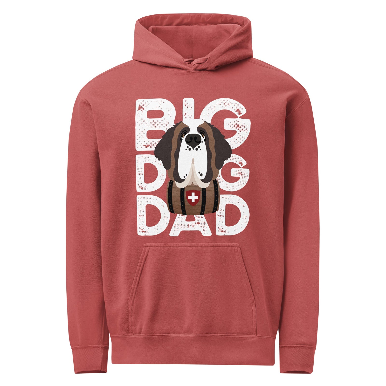 Big Dog Dad Saint Bernard Barrel Comfort Colors® Hoodie - Halftone - Lucy + Norman