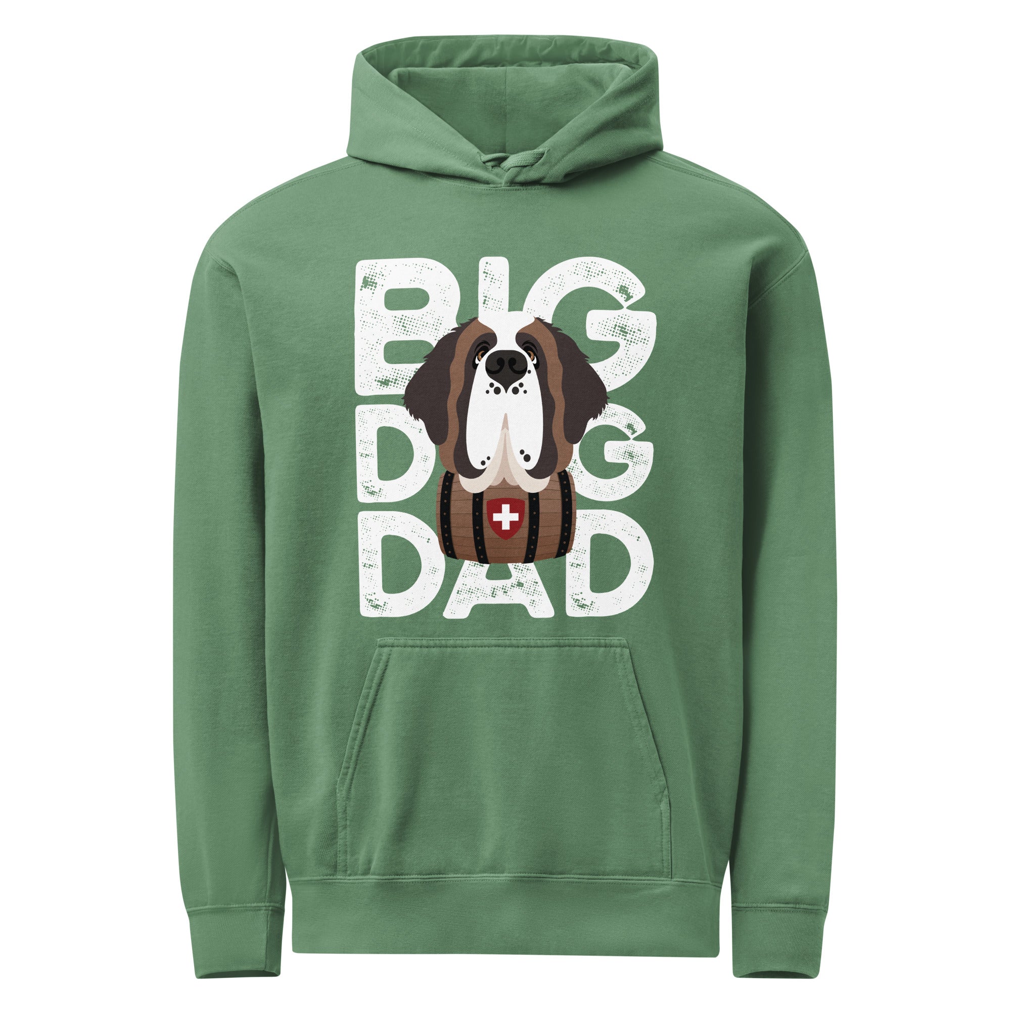 Big Dog Dad Saint Bernard Barrel Comfort Colors® Hoodie - Halftone - Lucy + Norman