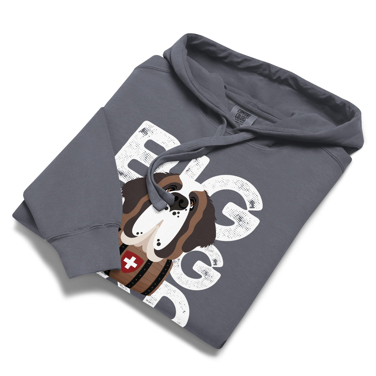 Big Dog Dad Saint Bernard Barrel Comfort Colors® Hoodie - Halftone - Lucy + Norman