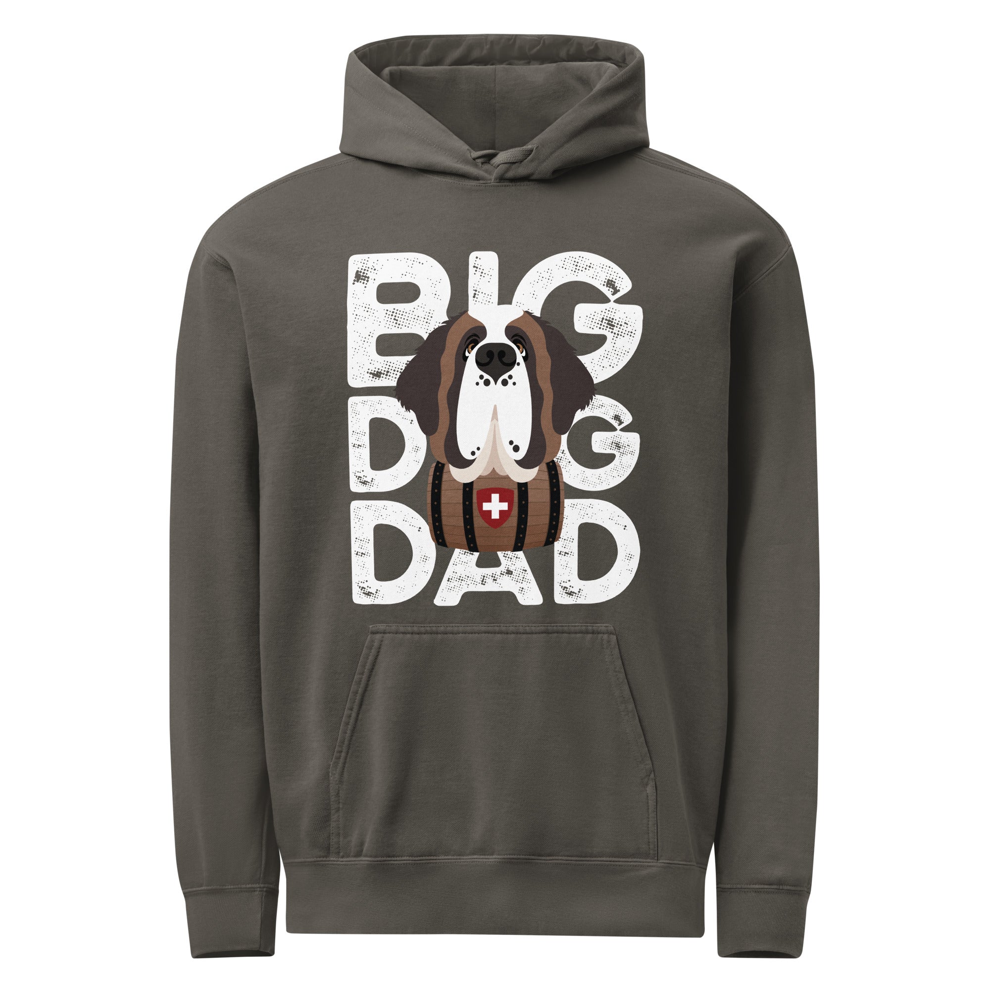 Big Dog Dad Saint Bernard Barrel Comfort Colors® Hoodie - Halftone - Lucy + Norman