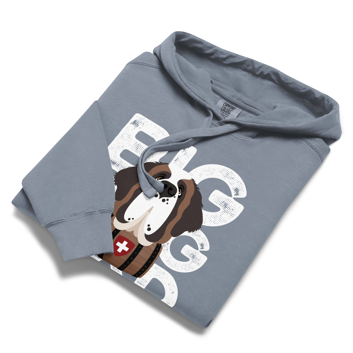 Big Dog Dad Saint Bernard Barrel Comfort Colors® Hoodie - Halftone - Lucy + Norman
