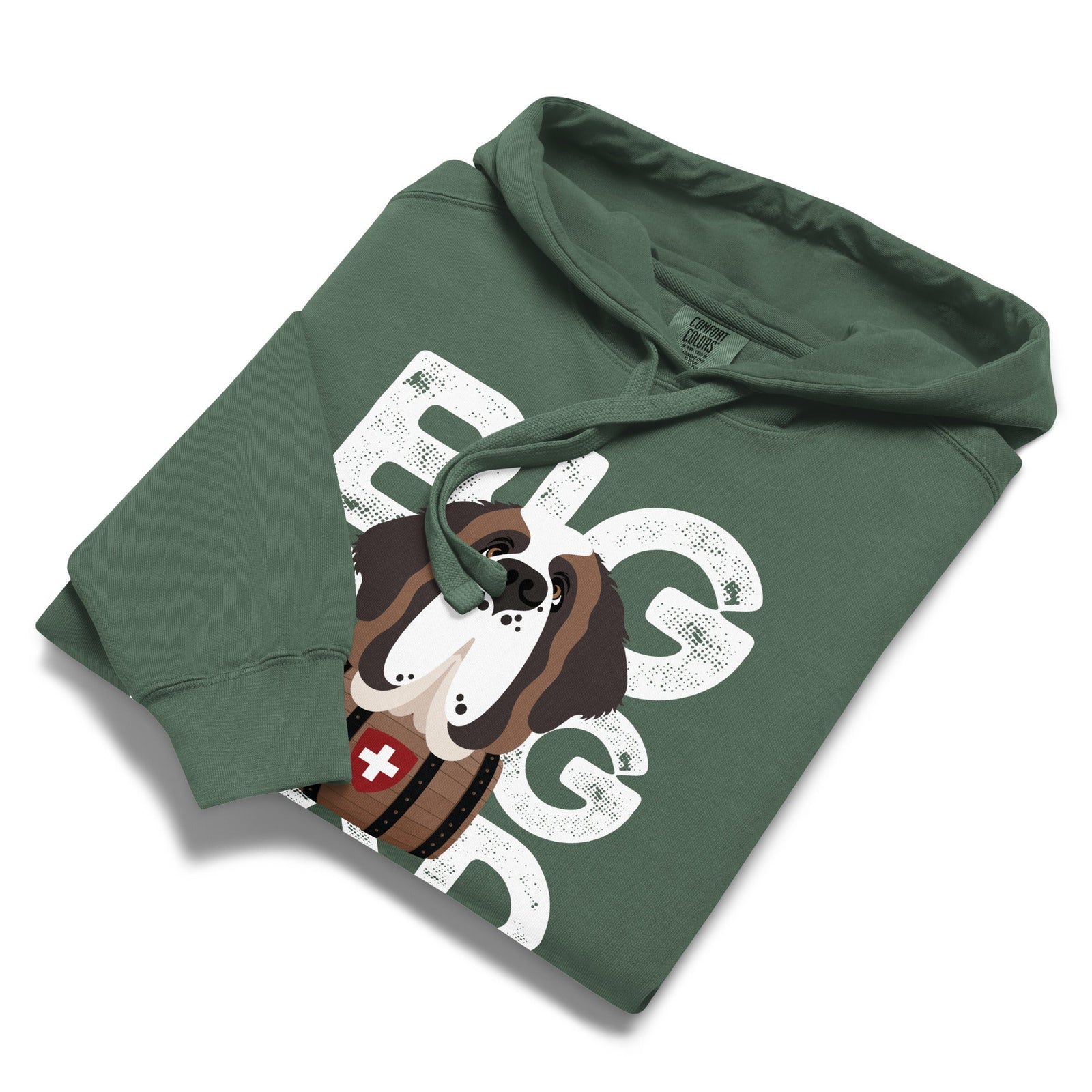 Big Dog Dad Saint Bernard Barrel Comfort Colors® Hoodie - Halftone - Lucy + Norman