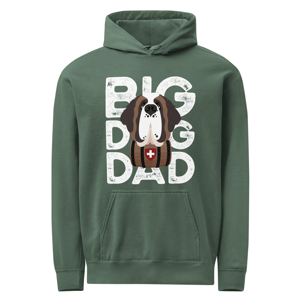 Big Dog Dad Saint Bernard Barrel Comfort Colors® Hoodie - Halftone - Lucy + Norman