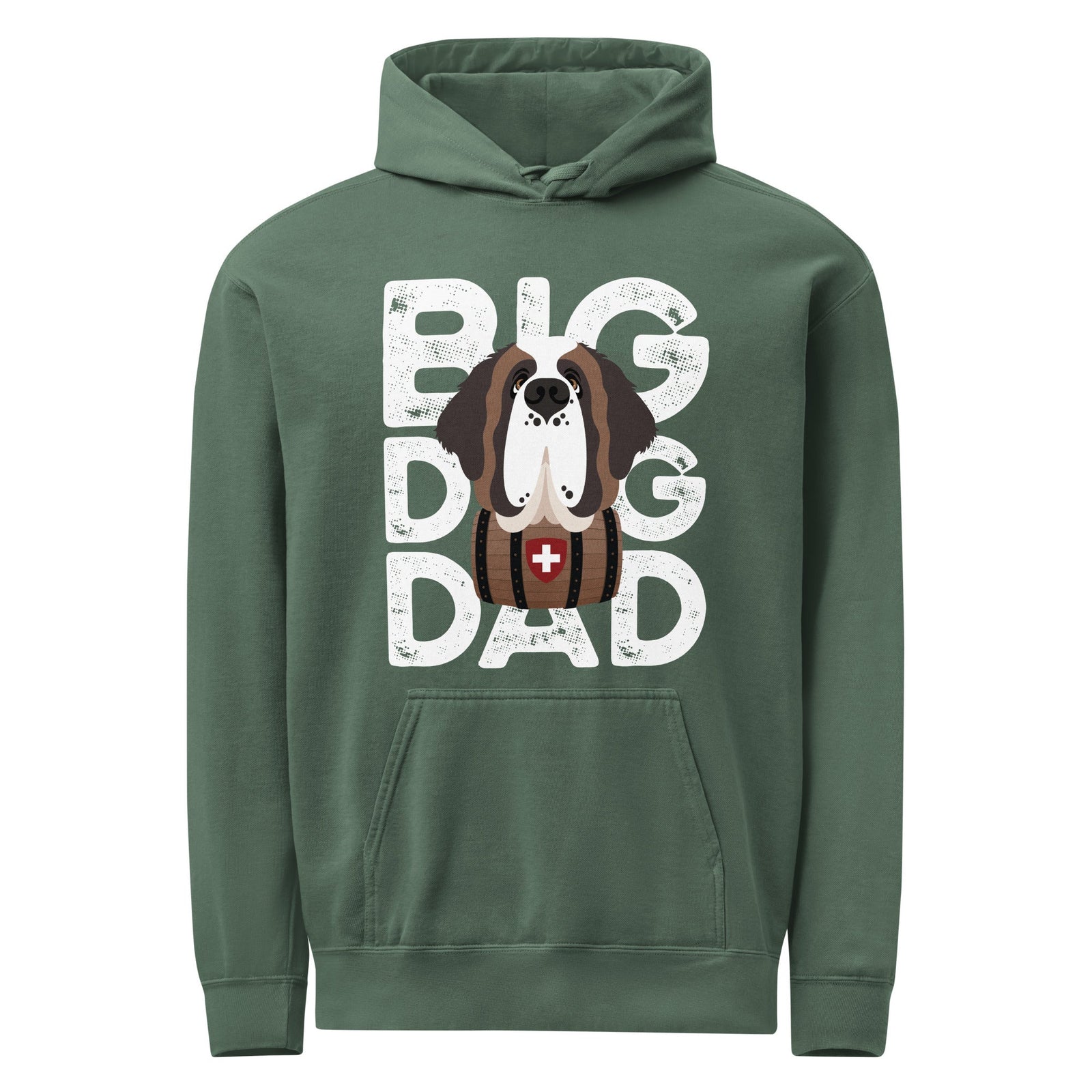 Big Dog Dad Saint Bernard Barrel Comfort Colors® Hoodie - Halftone - Lucy + Norman
