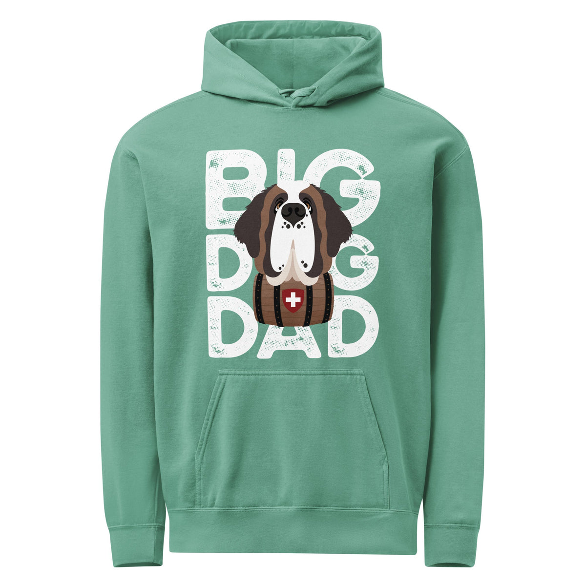 Big Dog Dad Saint Bernard Barrel Comfort Colors® Hoodie - Halftone - Lucy + Norman