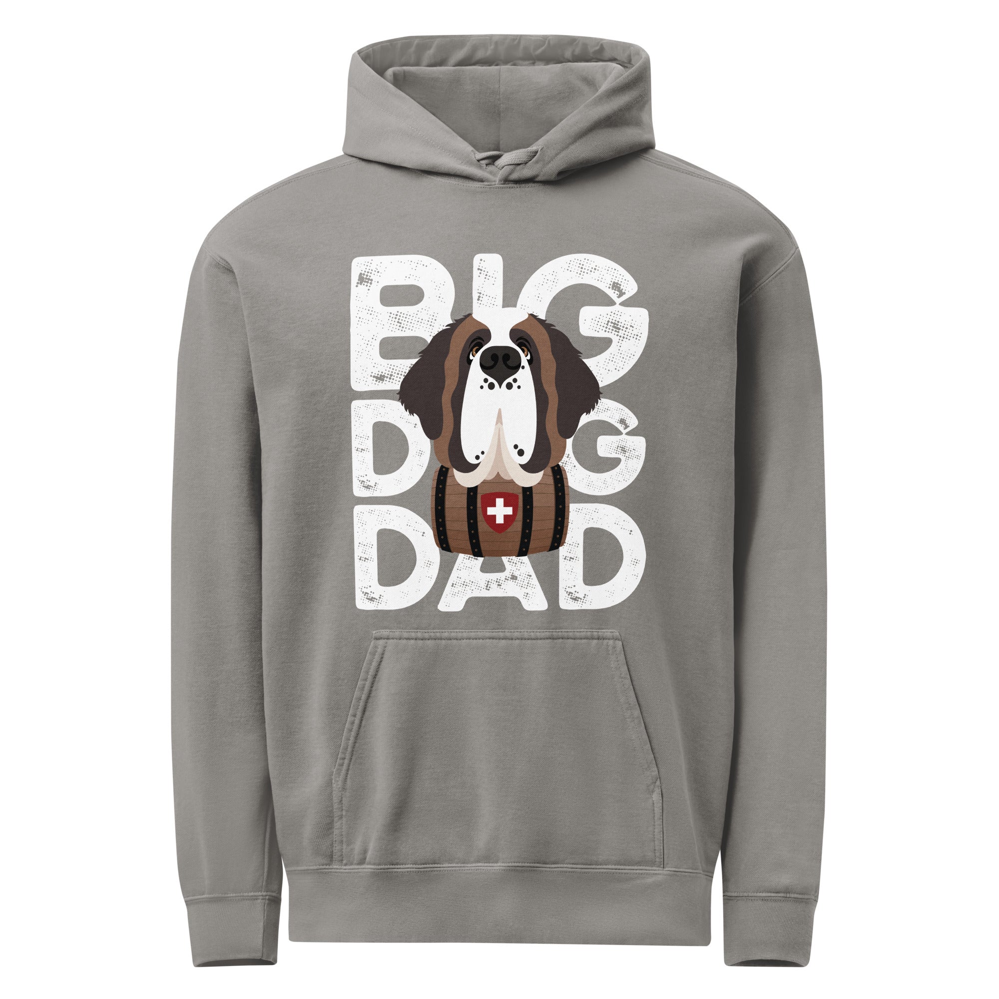 Big Dog Dad Saint Bernard Barrel Comfort Colors® Hoodie - Halftone - Lucy + Norman