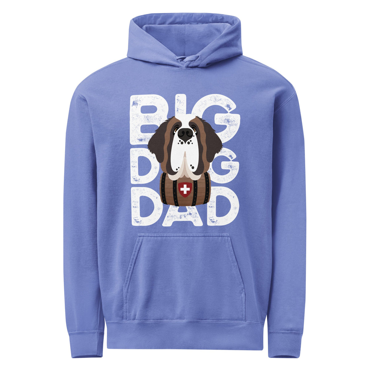 Big Dog Dad Saint Bernard Barrel Comfort Colors® Hoodie - Halftone - Lucy + Norman