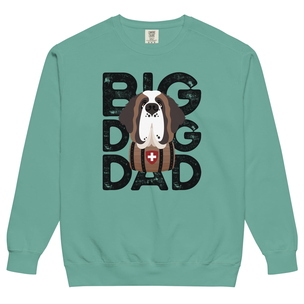 Big Dog Dad Saint Bernard Barrel Comfort Colors® Sweatshirt - Black - Lucy + Norman