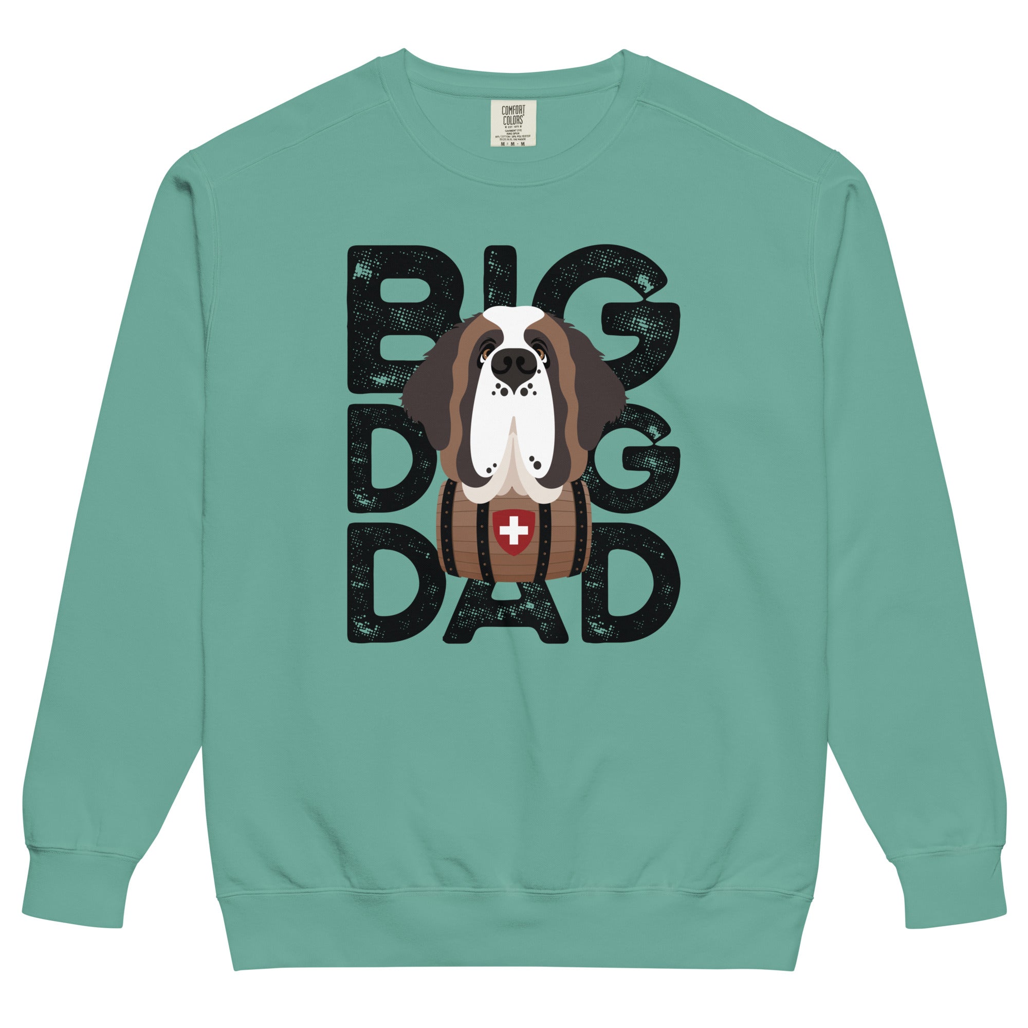 Big Dog Dad Saint Bernard Barrel Comfort Colors® Sweatshirt - Black - Lucy + Norman