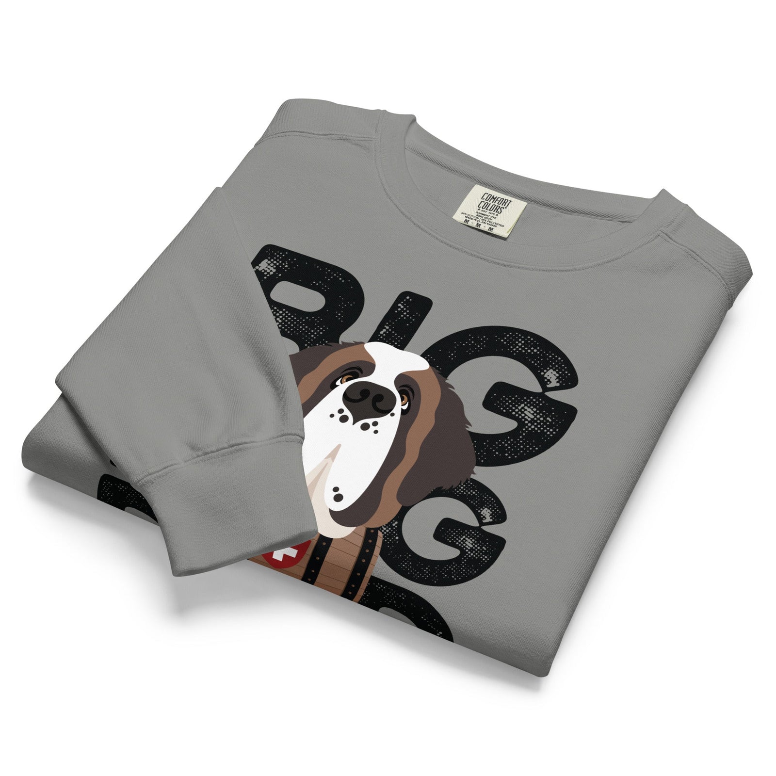 Big Dog Dad Saint Bernard Barrel Comfort Colors® Sweatshirt - Black - Lucy + Norman