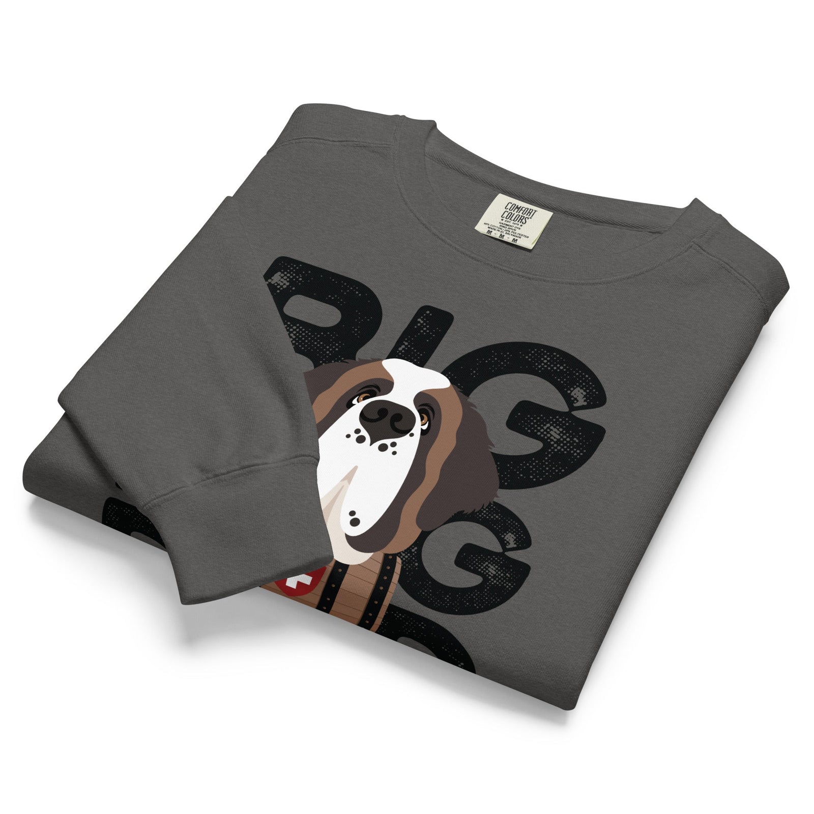 Big Dog Dad Saint Bernard Barrel Comfort Colors® Sweatshirt - Black - Lucy + Norman