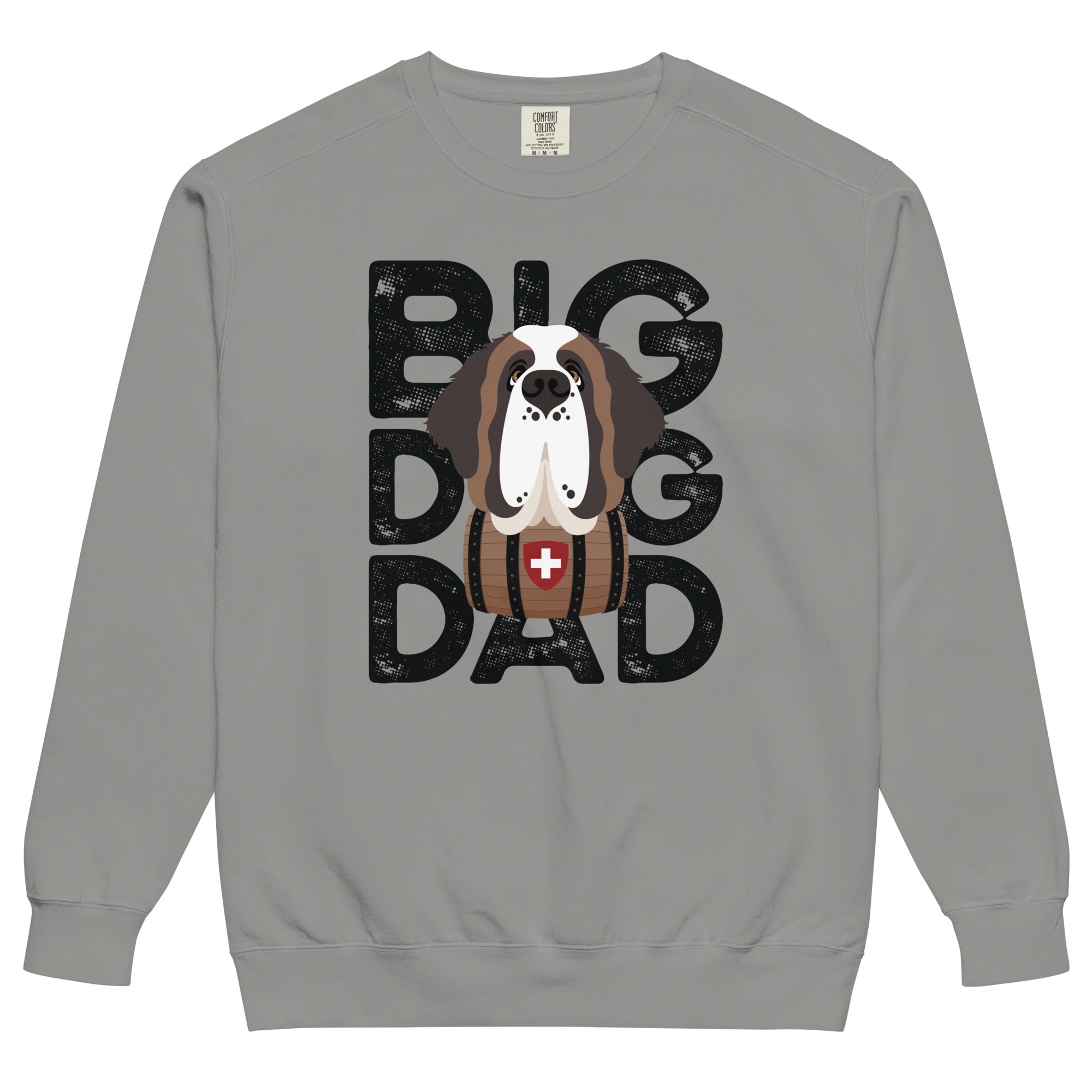 Big Dog Dad Saint Bernard Barrel Comfort Colors® Sweatshirt - Black - Lucy + Norman
