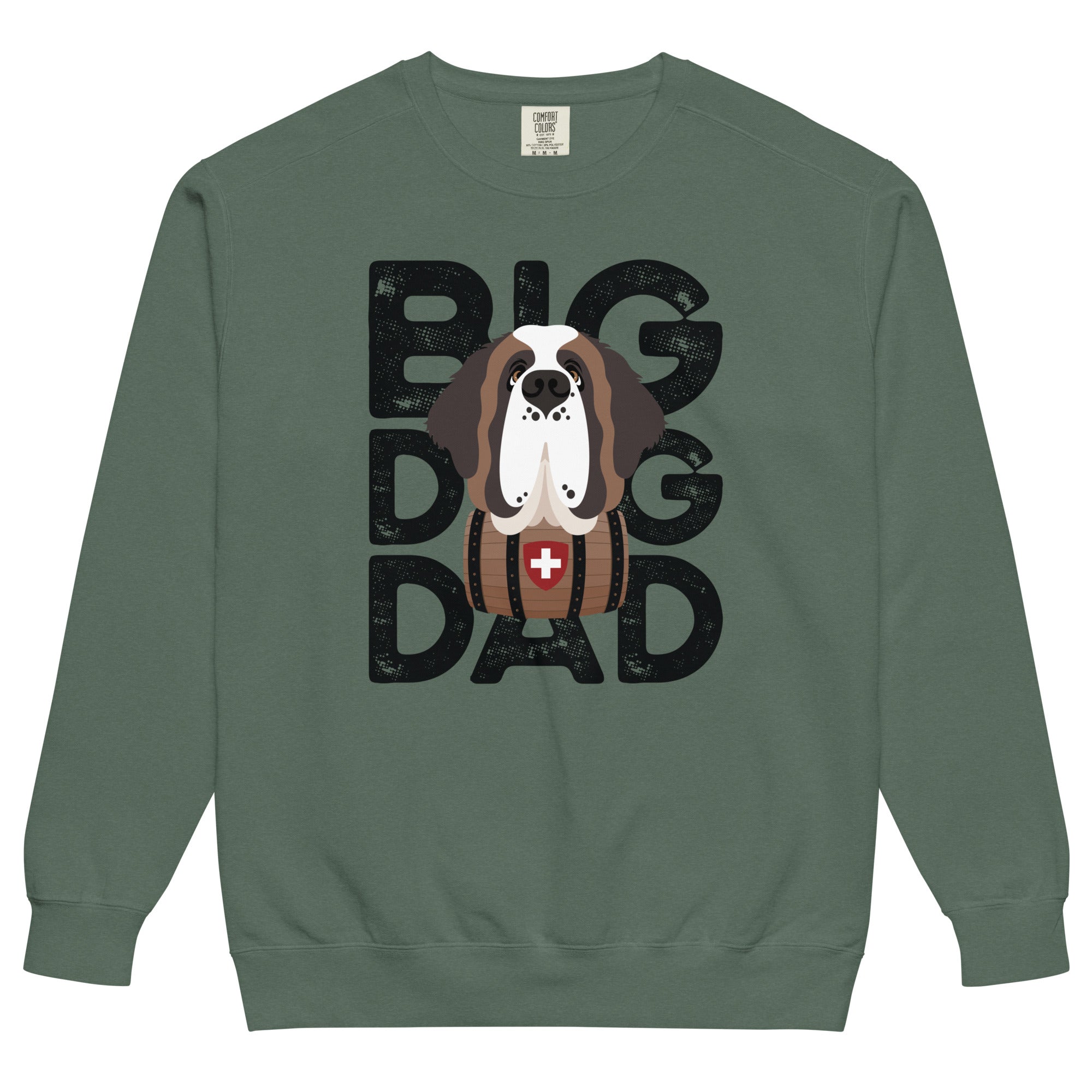 Big Dog Dad Saint Bernard Barrel Comfort Colors® Sweatshirt - Black - Lucy + Norman