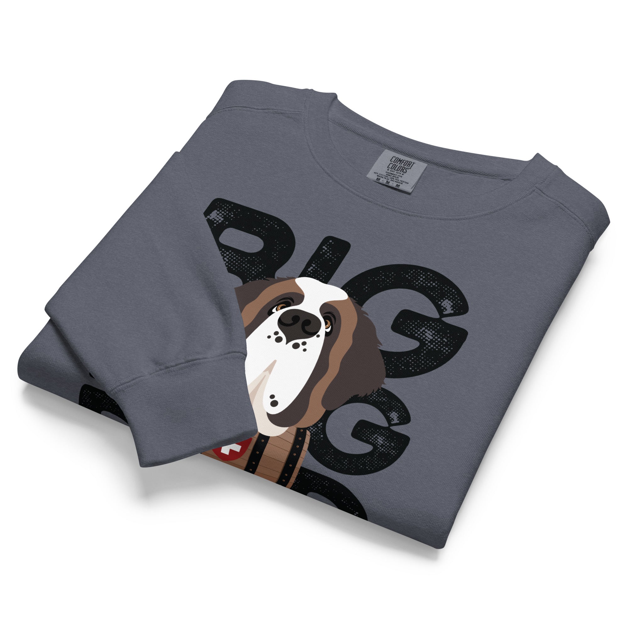 Big Dog Dad Saint Bernard Barrel Comfort Colors® Sweatshirt - Black - Lucy + Norman