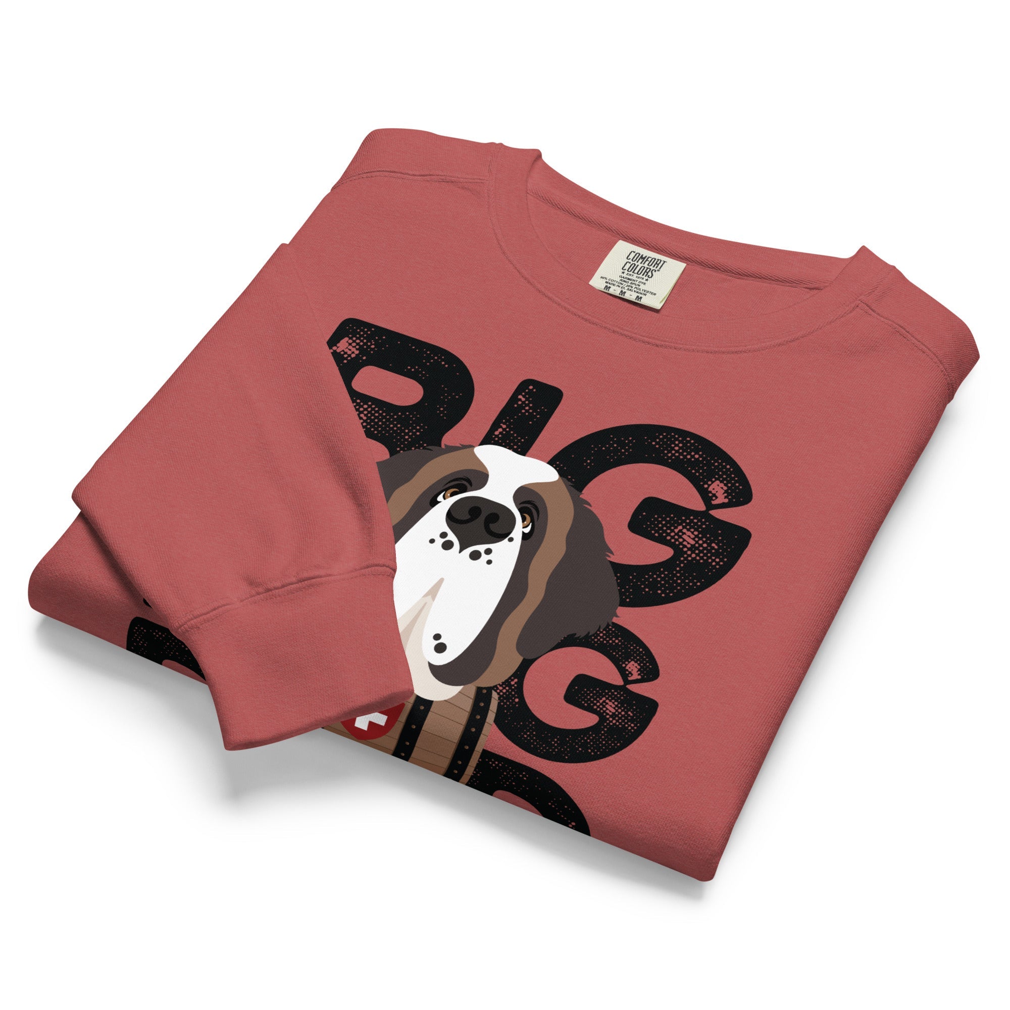 Big Dog Dad Saint Bernard Barrel Comfort Colors® Sweatshirt - Black - Lucy + Norman