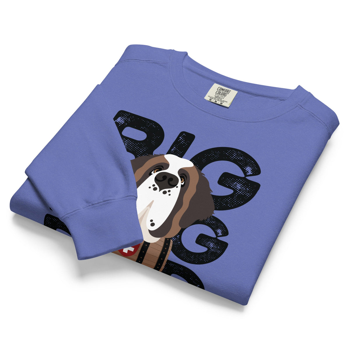 Big Dog Dad Saint Bernard Barrel Comfort Colors® Sweatshirt - Black - Lucy + Norman