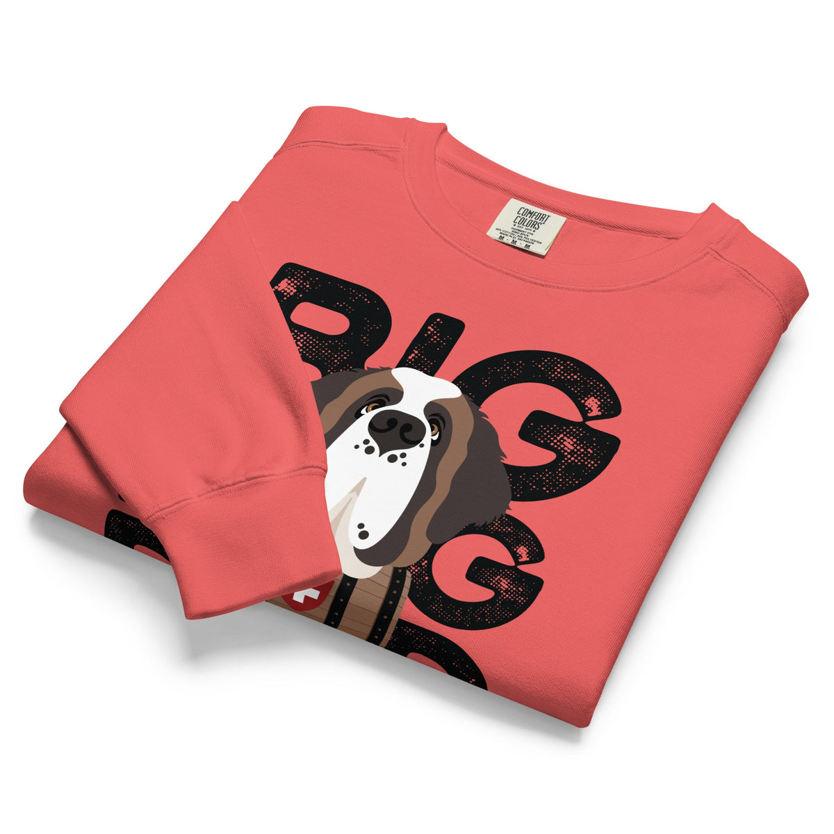 Big Dog Dad Saint Bernard Barrel Comfort Colors® Sweatshirt - Black - Lucy + Norman