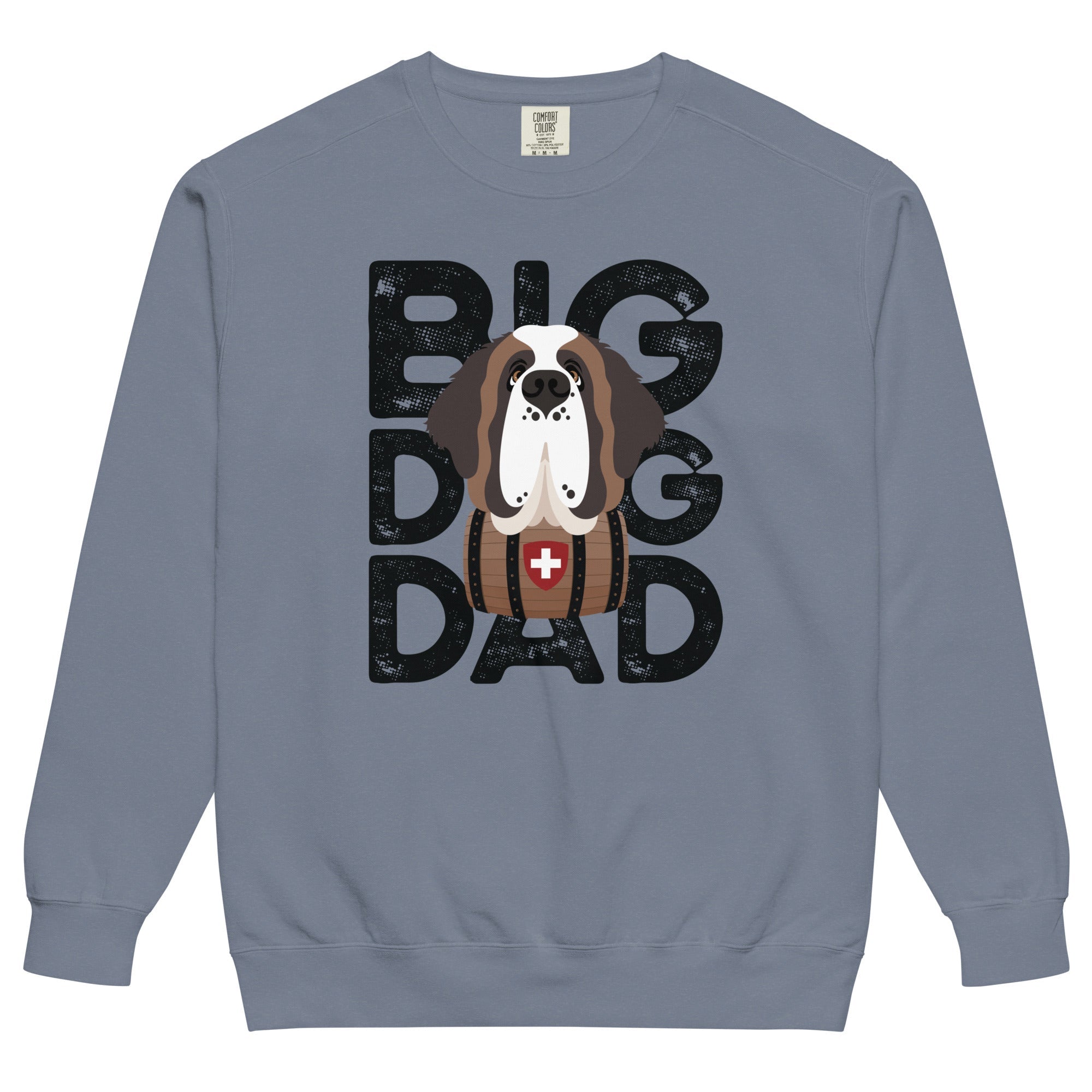 Big Dog Dad Saint Bernard Barrel Comfort Colors® Sweatshirt - Black - Lucy + Norman