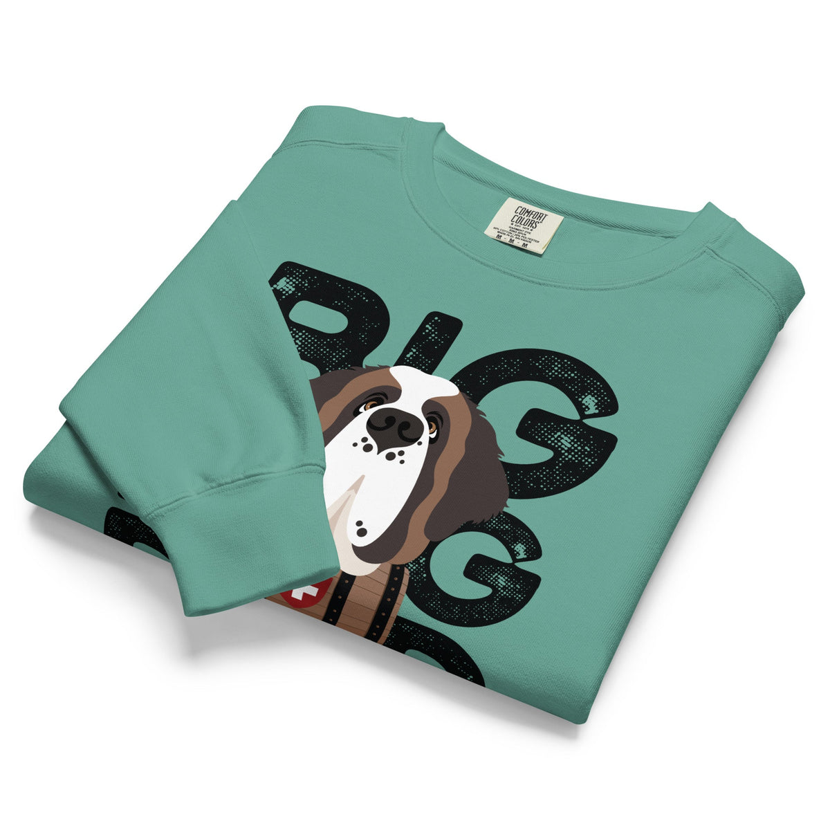 Big Dog Dad Saint Bernard Barrel Comfort Colors® Sweatshirt - Black - Lucy + Norman