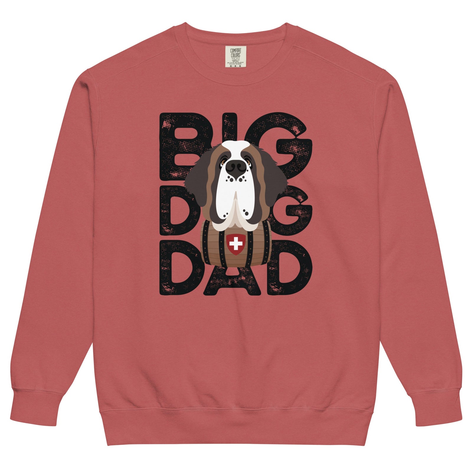Big Dog Dad Saint Bernard Barrel Comfort Colors® Sweatshirt - Black - Lucy + Norman