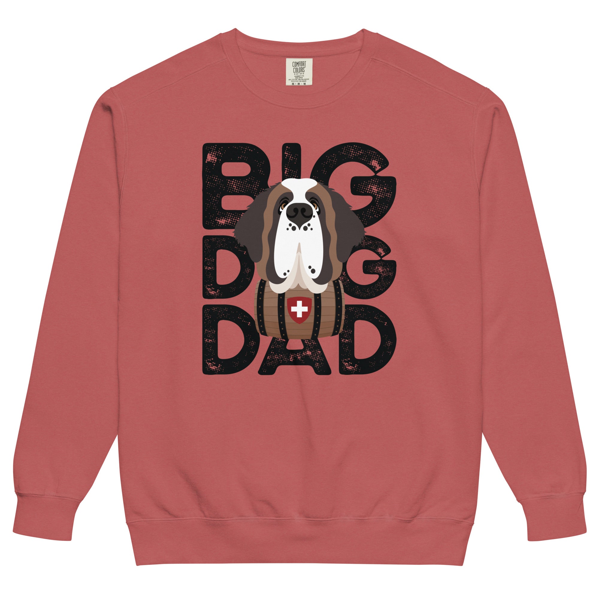 Big Dog Dad Saint Bernard Barrel Comfort Colors® Sweatshirt - Black - Lucy + Norman