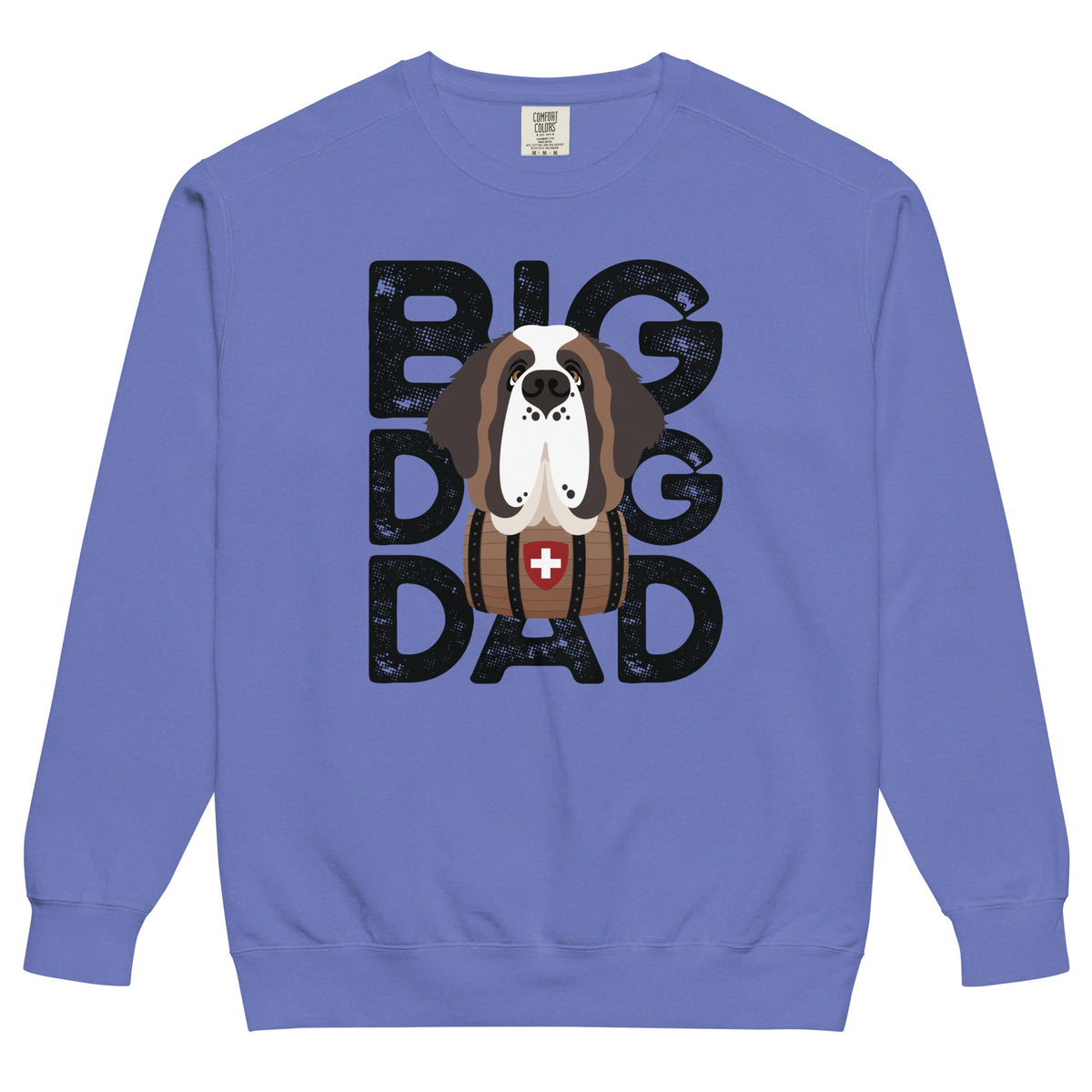 Big Dog Dad Saint Bernard Barrel Comfort Colors® Sweatshirt - Black - Lucy + Norman
