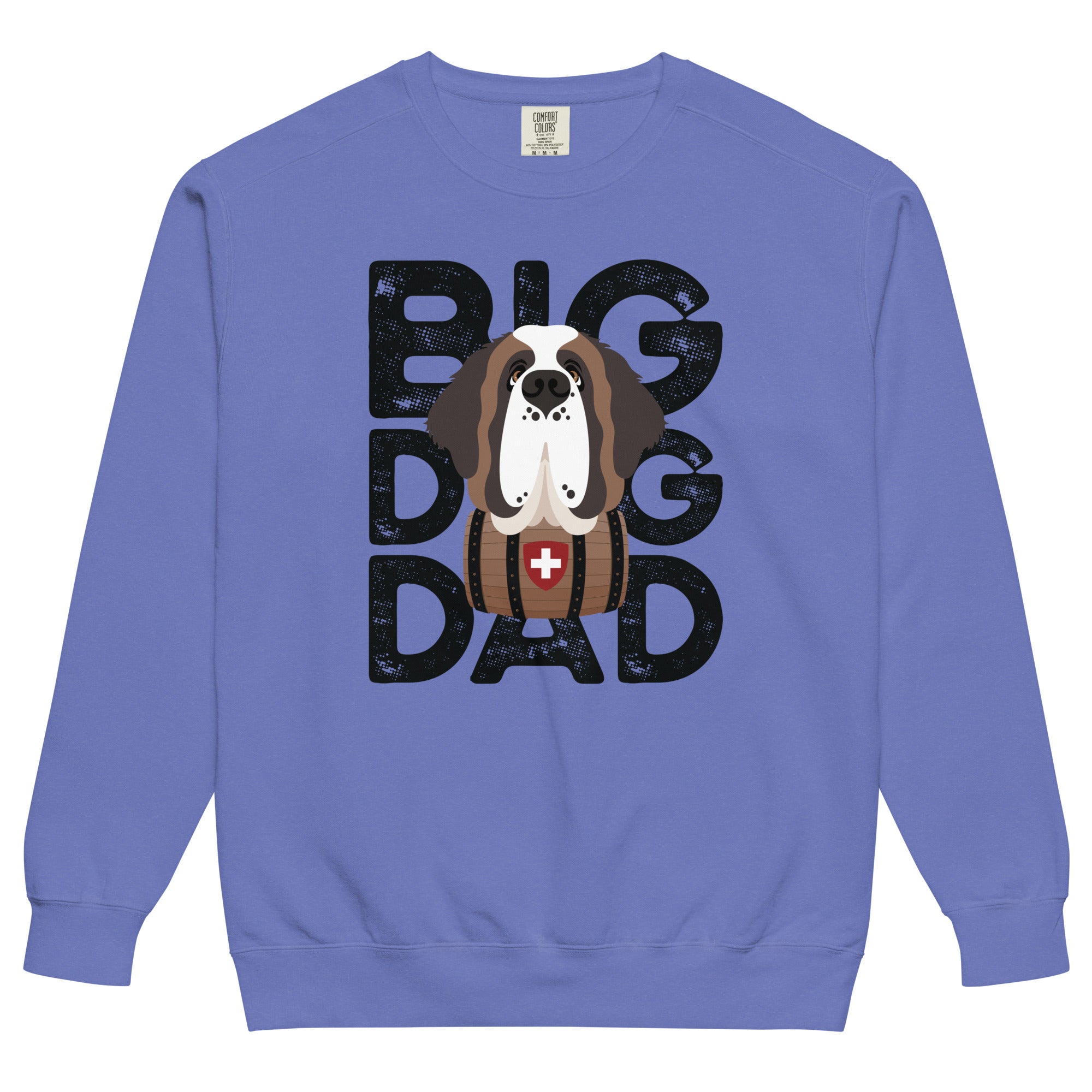 Big Dog Dad Saint Bernard Barrel Comfort Colors® Sweatshirt - Black - Lucy + Norman