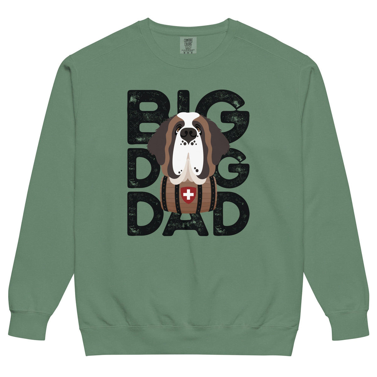 Big Dog Dad Saint Bernard Barrel Comfort Colors® Sweatshirt - Black - Lucy + Norman