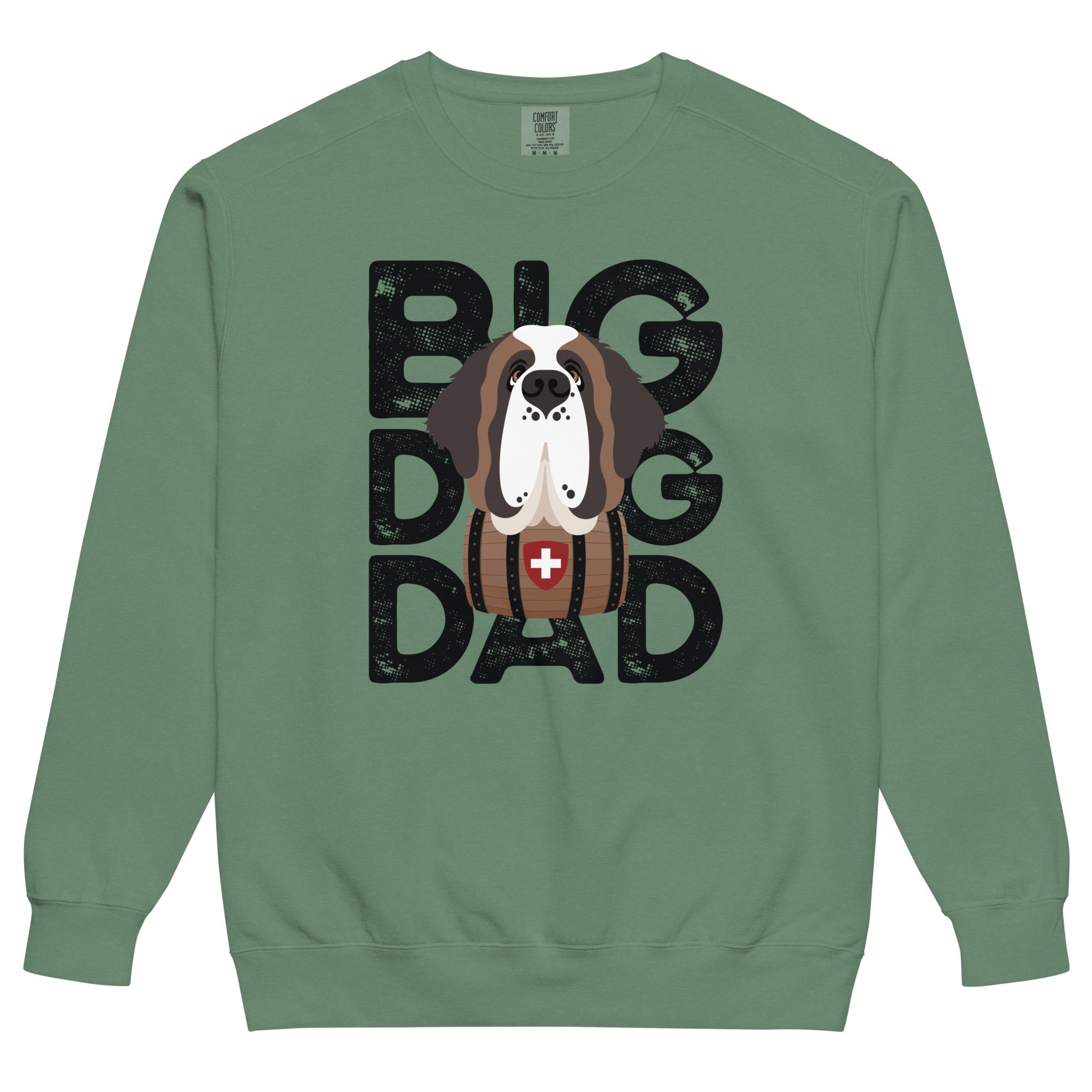 Big Dog Dad Saint Bernard Barrel Comfort Colors® Sweatshirt - Black - Lucy + Norman
