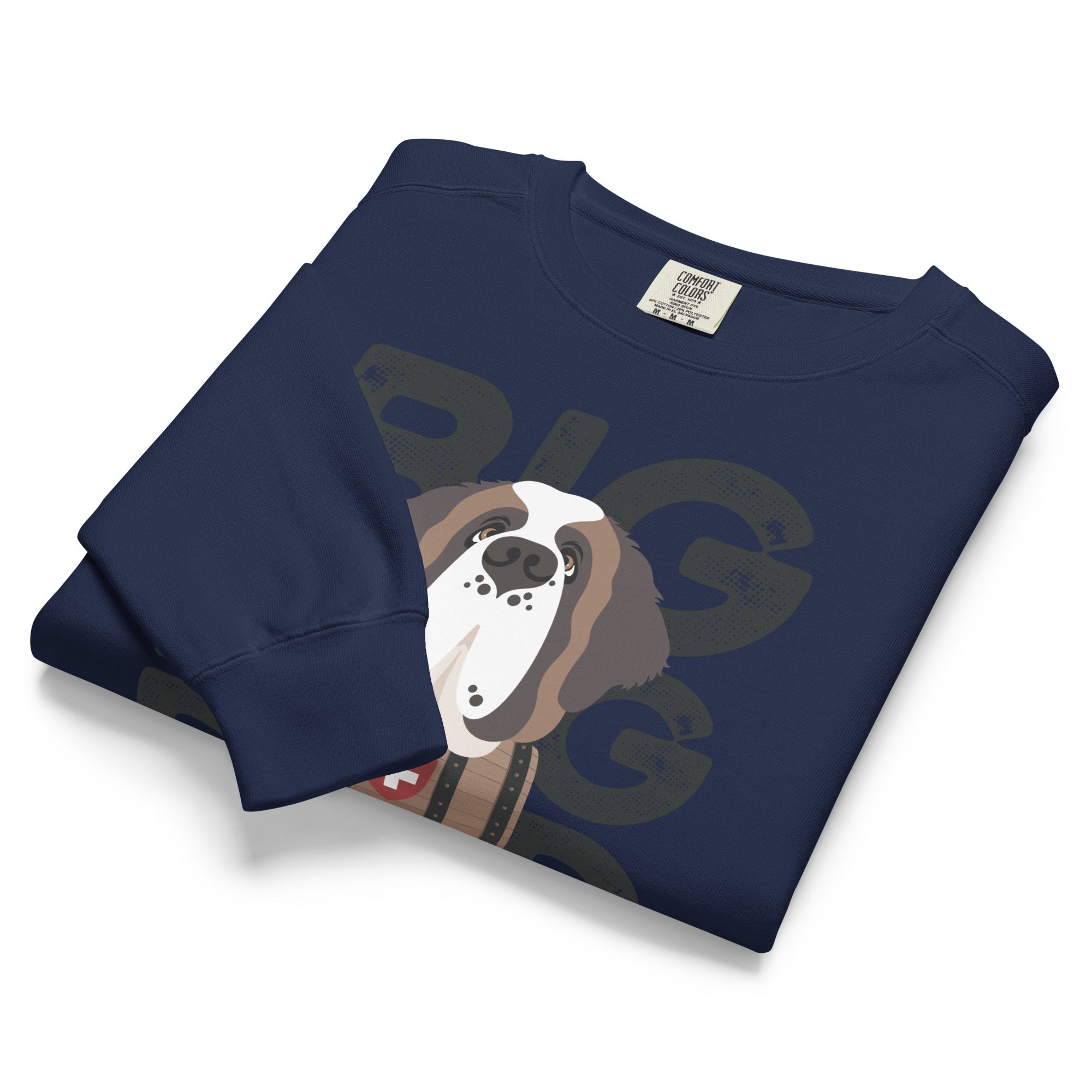 Big Dog Dad Saint Bernard Barrel Comfort Colors® Sweatshirt - Black - Lucy + Norman
