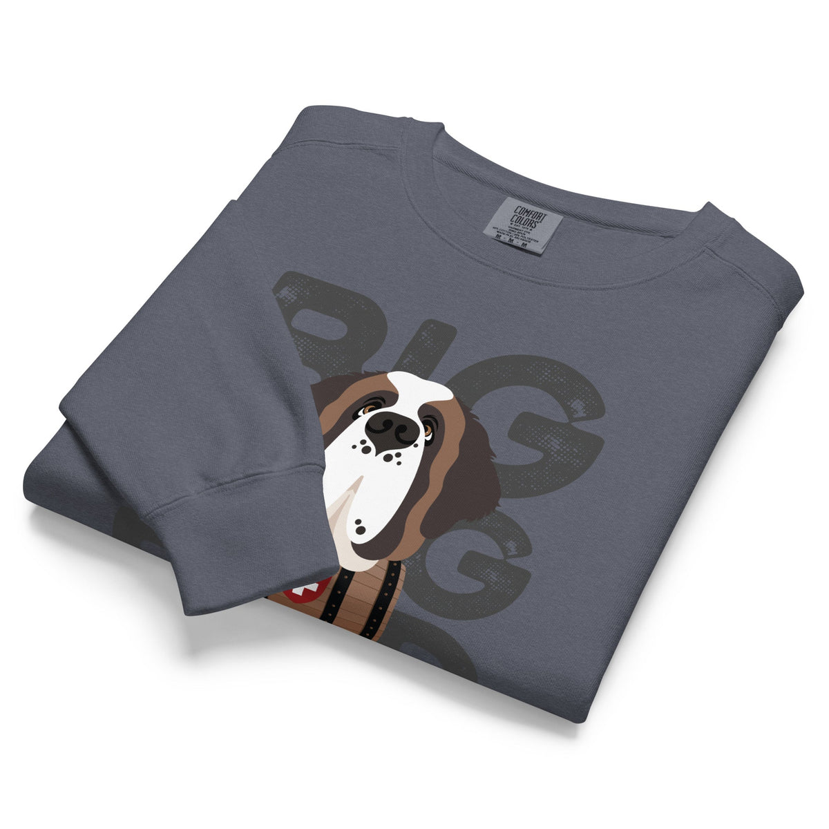 Big Dog Dad Saint Bernard Barrel Comfort Colors® Sweatshirt - Grey - Lucy + Norman