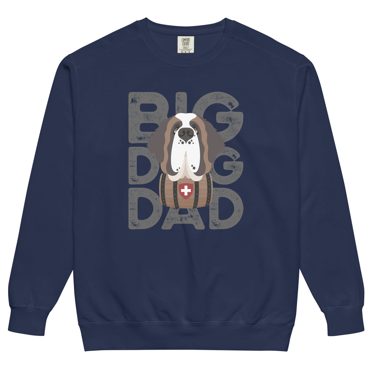 Big Dog Dad Saint Bernard Barrel Comfort Colors® Sweatshirt - Grey - Lucy + Norman