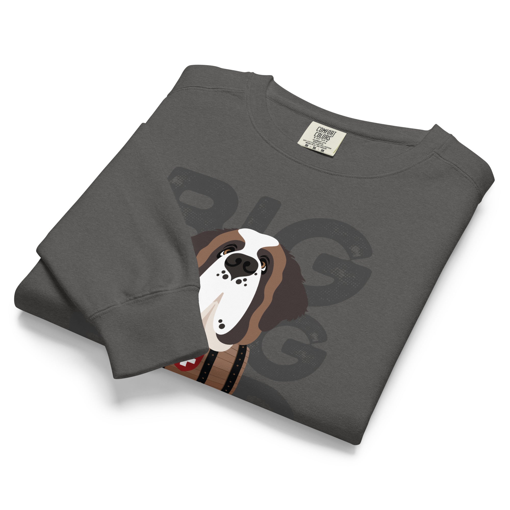 Big Dog Dad Saint Bernard Barrel Comfort Colors® Sweatshirt - Grey - Lucy + Norman