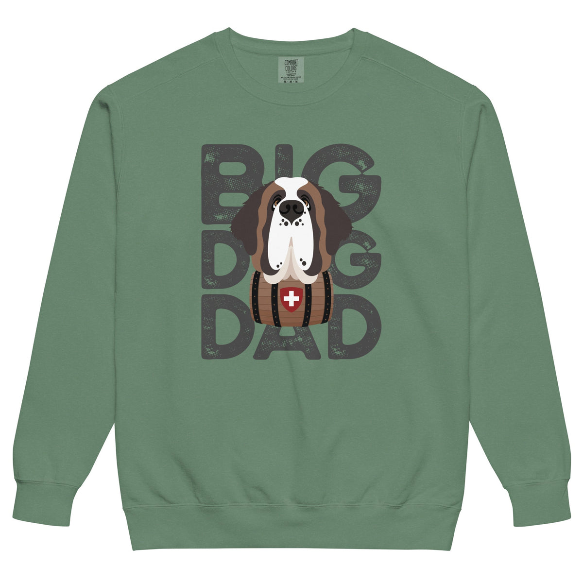 Big Dog Dad Saint Bernard Barrel Comfort Colors® Sweatshirt - Grey - Lucy + Norman