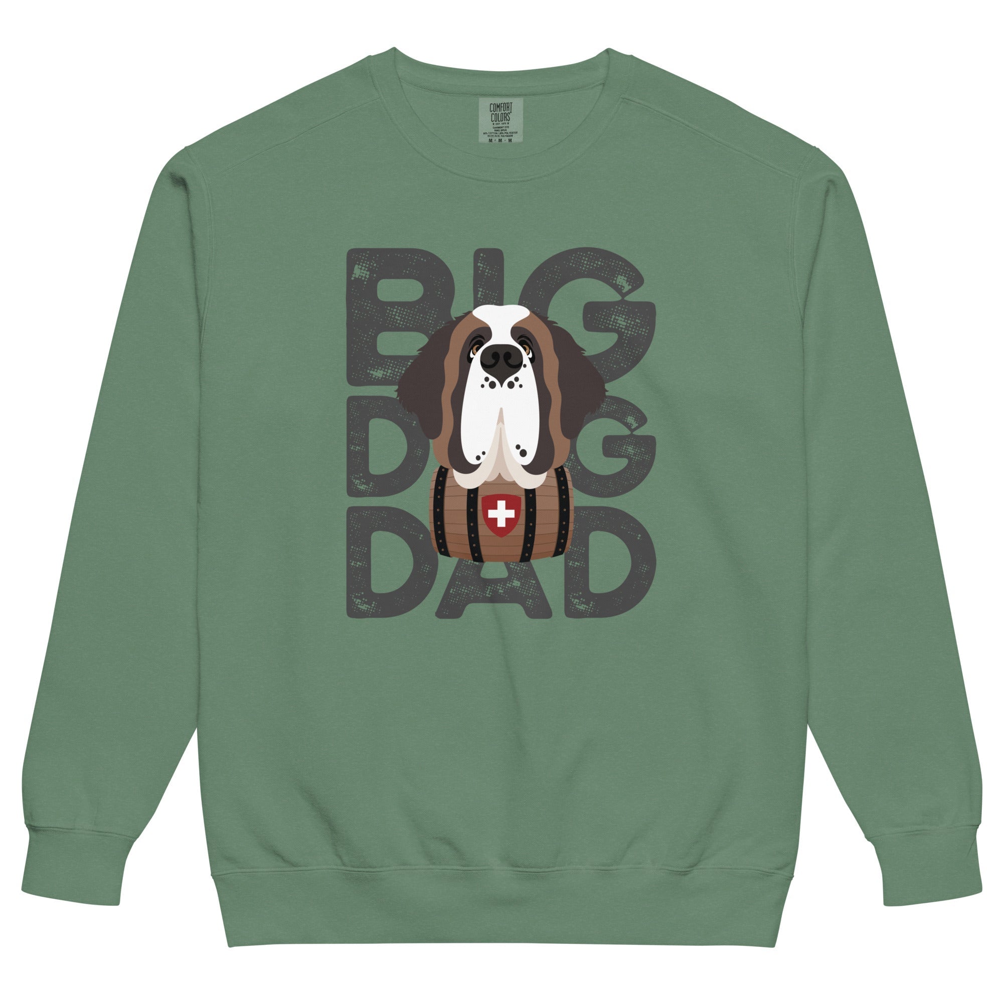 Big Dog Dad Saint Bernard Barrel Comfort Colors® Sweatshirt - Grey - Lucy + Norman